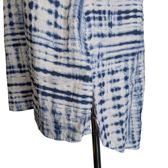 Cynthia Rowley Small Dress 100% Linen Blue White Womens Shift Halter Tie Dye - Picture 3 of 10